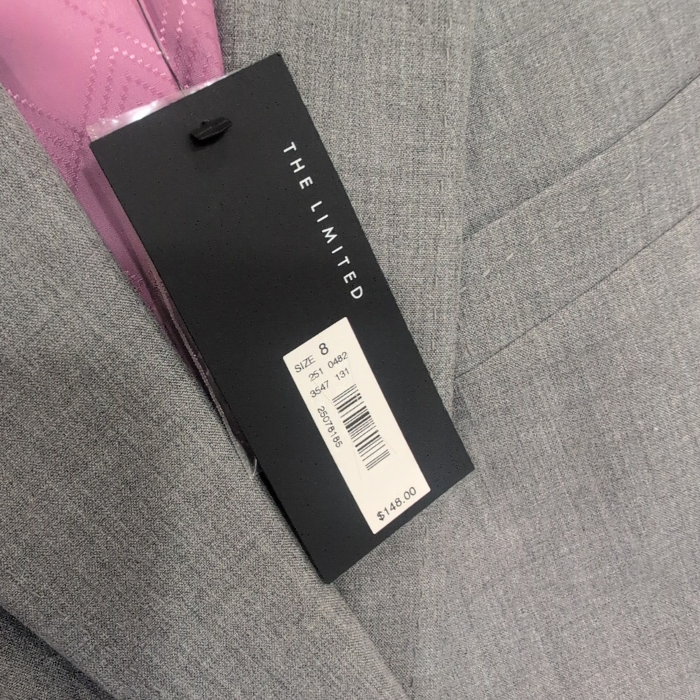 The Limited Womens Gray Classic One Button Blazer Suit Jacket Size 8 NWT - Picture 3 of 4